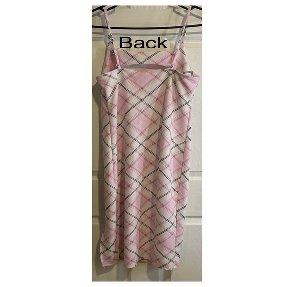No Boundaries Pink and Black Plaid Spaghetti Strap Dress Size M- 7/9 - Picture 2 of 8
